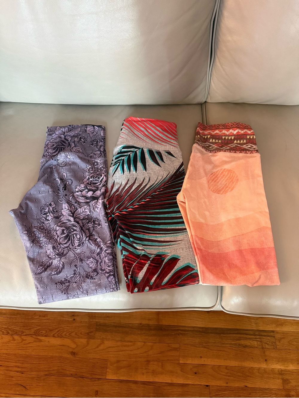 Women’s Niyama Sol Printed Leggings - Purple, Multi, and Peach Pack